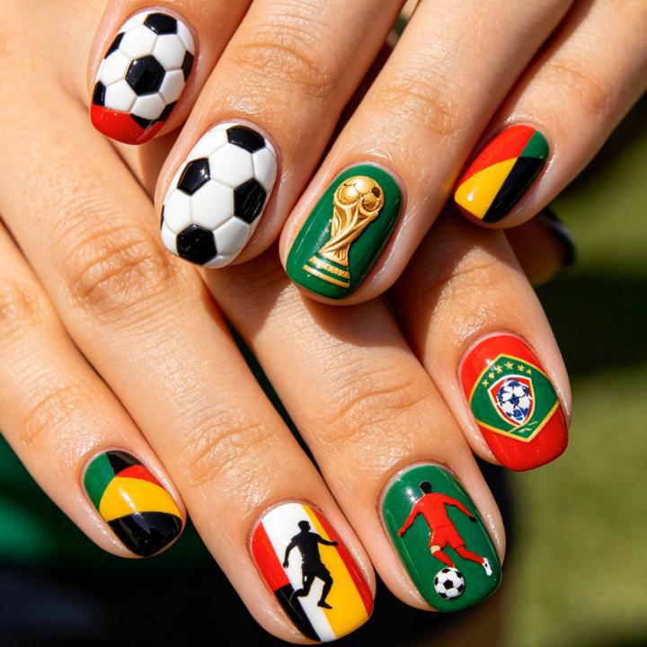 Kunstnägel Im Kreativen Fußball-Motiv Karnz