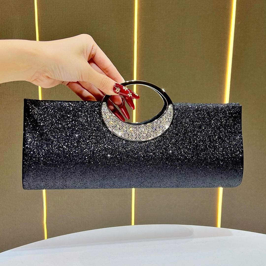 Glamouröse abendliche Clutch mit funkelnden Strasssteinen