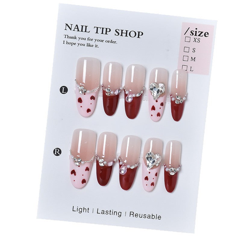 Glamouröse mit Strass besetzte Stiletto Press-On Nägel Karnz