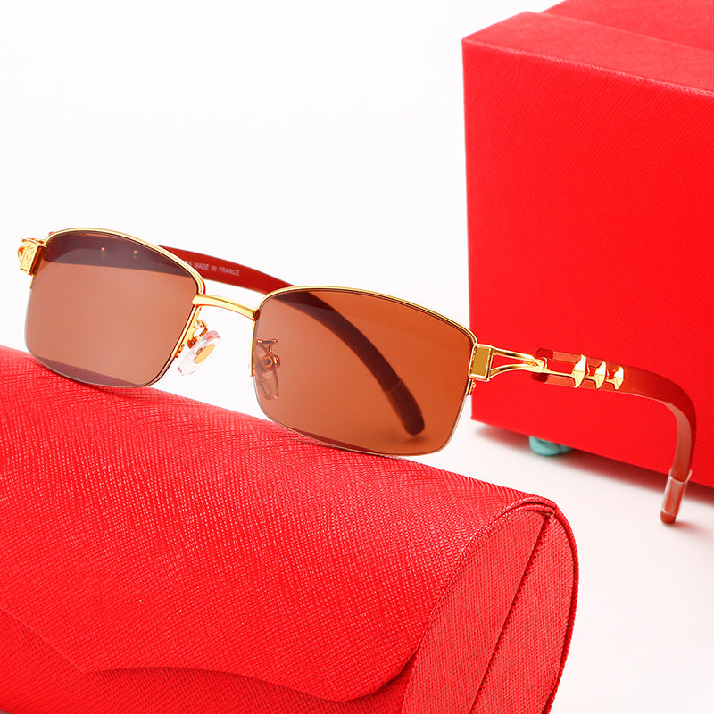Damen exklusive Designer-Sonnenbrille mit hochglanzveredeltem Metallrahmen und polarisierenden Gläsern Karnz