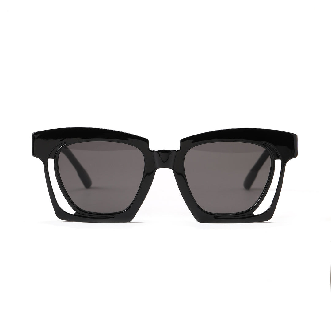 Damen trendige geometrische Sonnenbrille mit stilvollem, quadratischem Rahmen Karnz