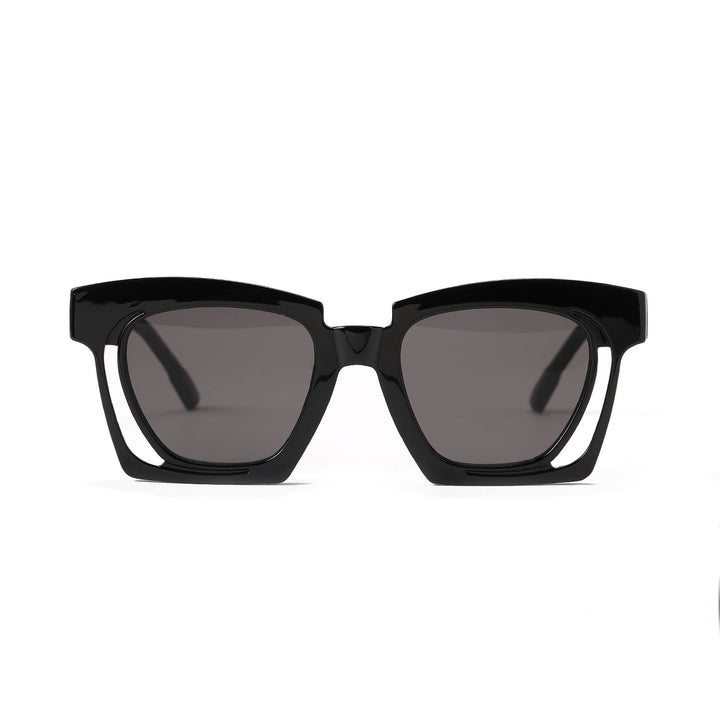 Damen trendige geometrische Sonnenbrille mit stilvollem, quadratischem Rahmen Karnz