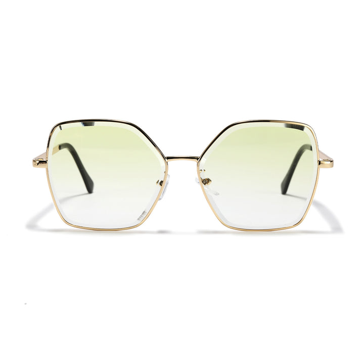 Damen geometrische Sonnenbrille mit modischem Goldrahmen Karnz