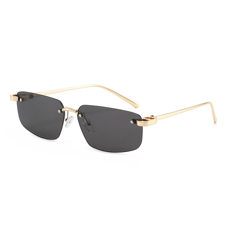 Damen modische rechteckige Sonnenbrille mit minimalistischem Rahmen Karnz