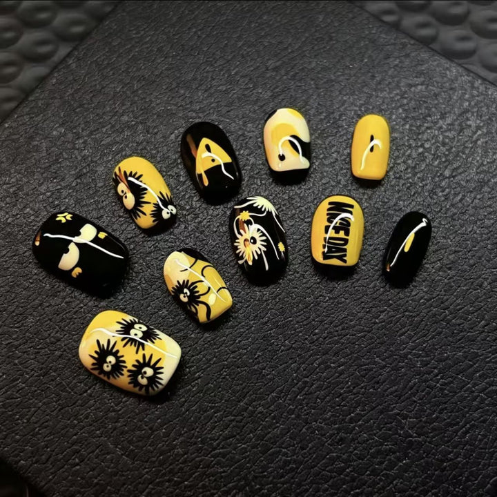 Künstlerisches Kaffee-inspiriertes Press-On Nagelkunst Set Karnz