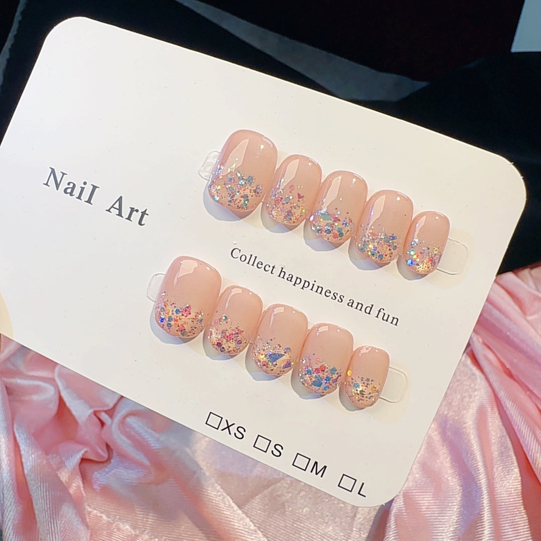 Künstlerisches Glitzer-Press-On-Nagel-Set Karnz