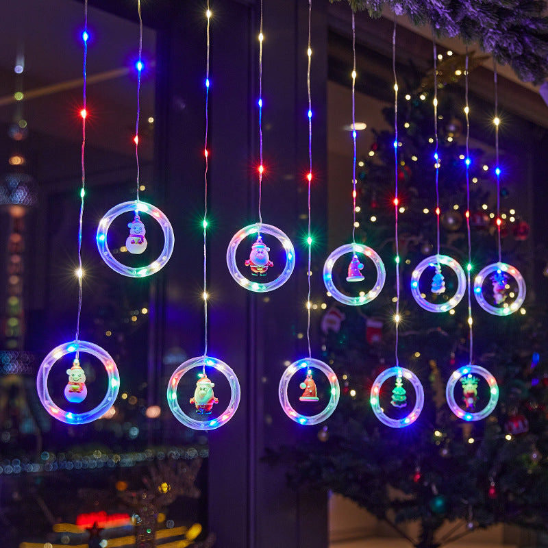 Weihnachtsdekorative Lichtsterne mit Schneeflocken Karnz