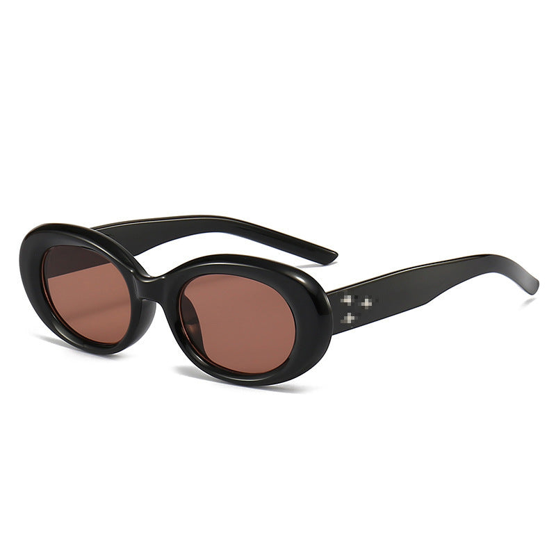 Übergroße Retro-Ovale Sonnenbrille