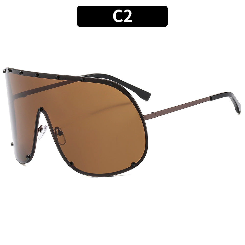 Oversized Shield Sonnenbrille Statement Stil