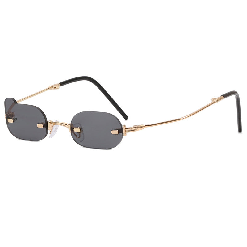Damen exklusive modische Sonnenbrille mit glänzendem Metallrahmen Karnz