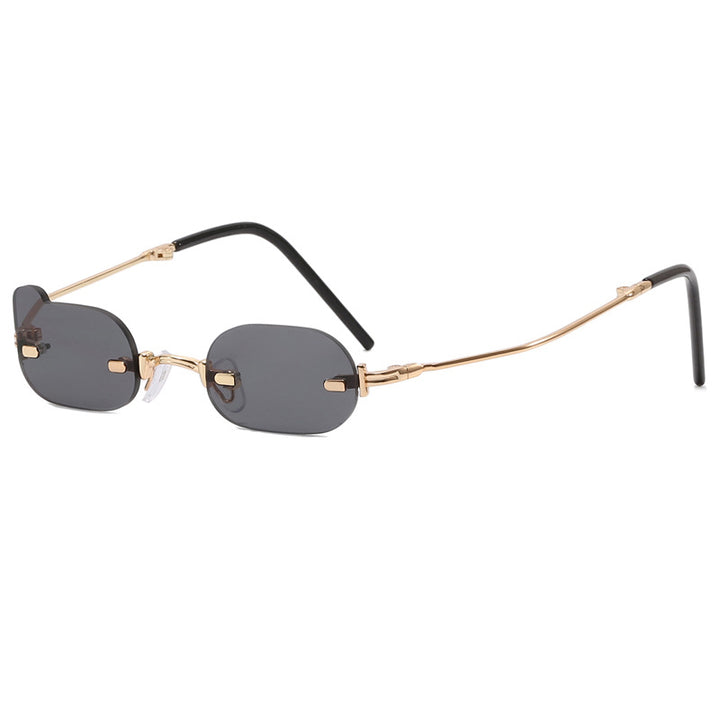 Damen exklusive modische Sonnenbrille mit glänzendem Metallrahmen Karnz