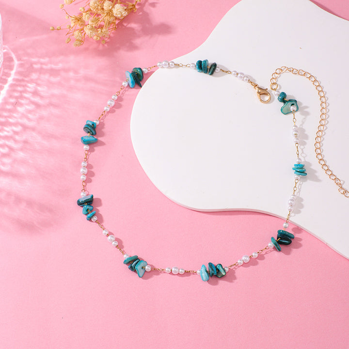 Elegante florale Perlenkette Karnz