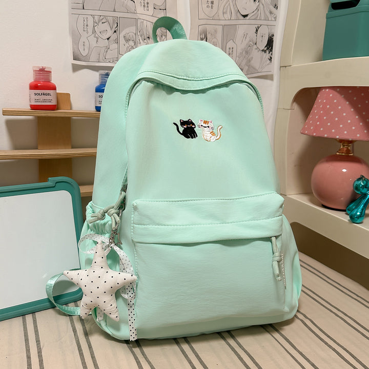 Bestickter katzen-themed Freizeit-Rucksack Karnz