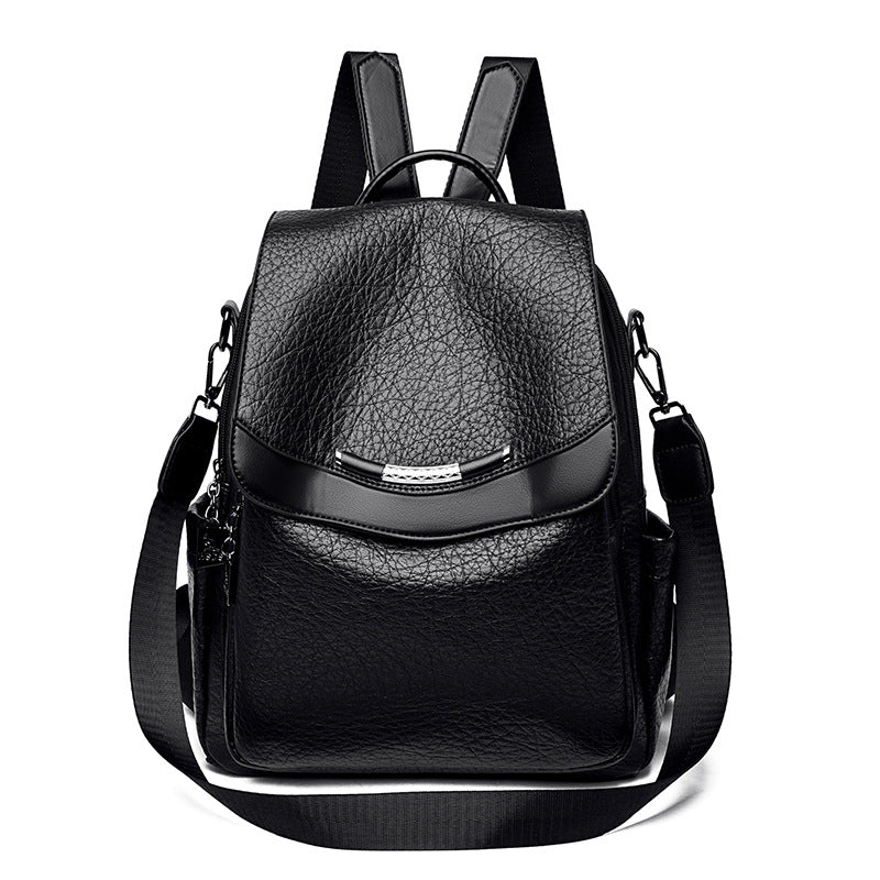Schicke Strukturierte Leder Rucksack Karnz