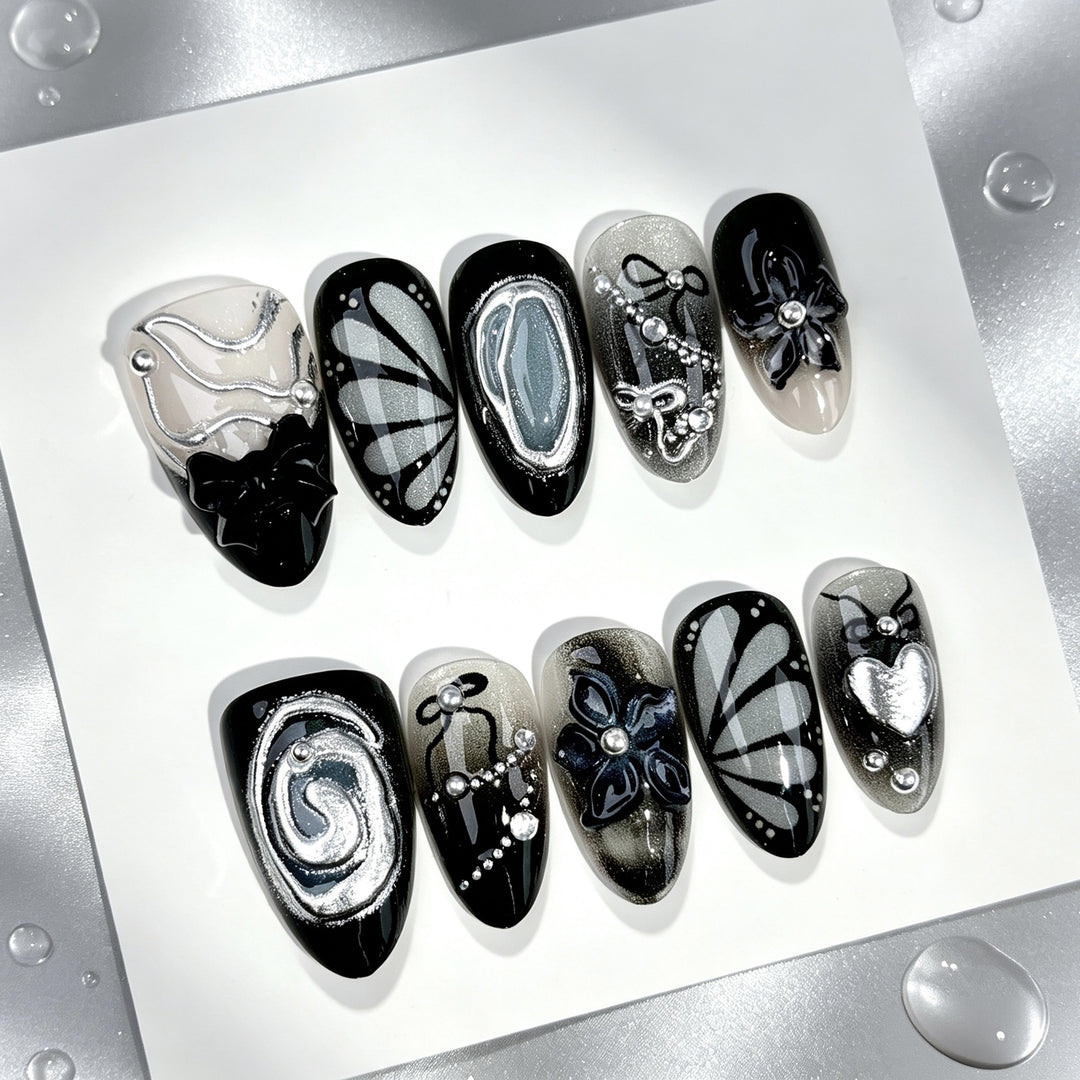 Künstlerisches gotisches Press-On-Nagelset