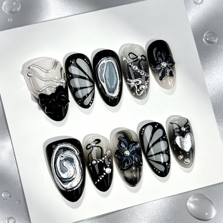 Künstlerisches gotisches Press-On-Nagelset