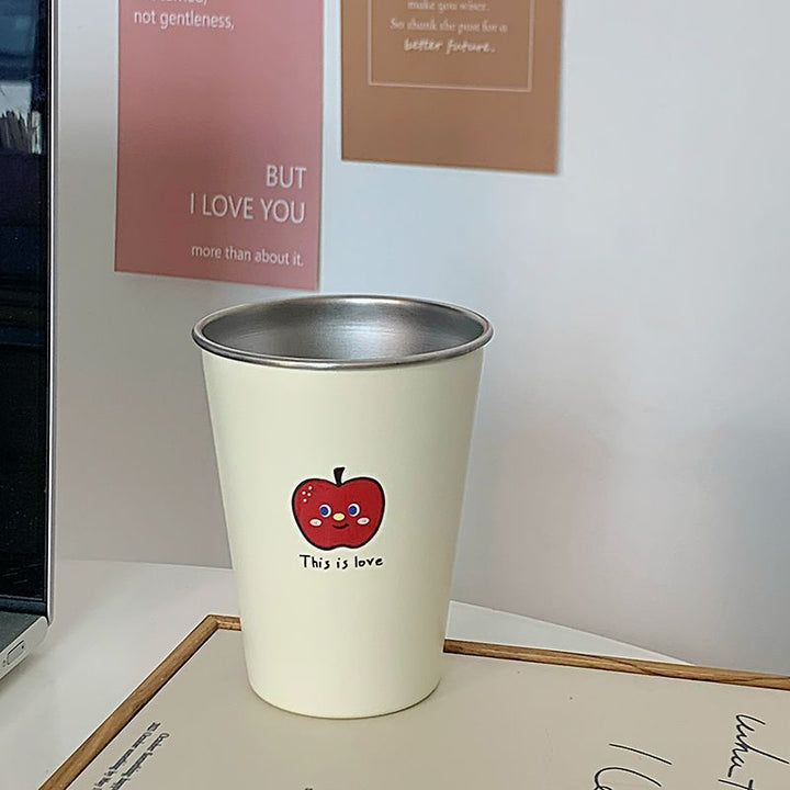 Multifunktionale Keramiktasse mit Fröhlichem Apfelmotiv Karnz