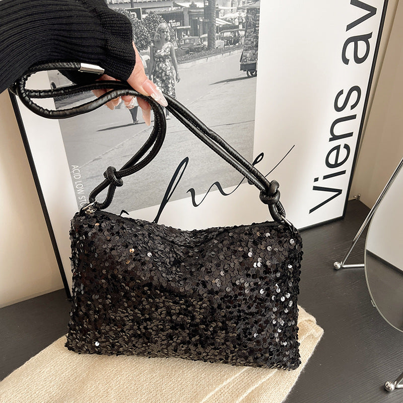 WoSparkling Pailletten Abendhandtasche Karnz