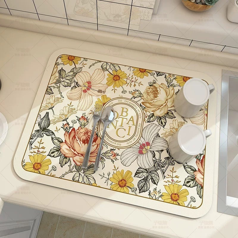 Dekorative Botanische Küchenmatte