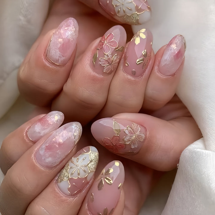 Floral Elegante Press-On Nagelkunst Set Karnz
