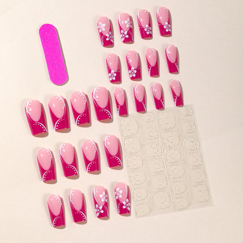 Dekorative French Tip Acryl Nagelkunst Karnz