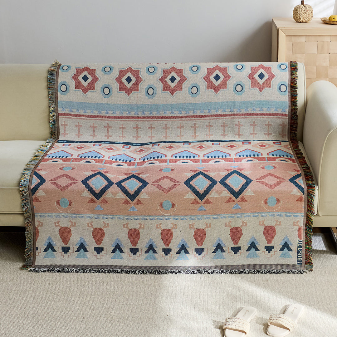 Vintage-Style Dekorative Jacquard-Wurfdecke
