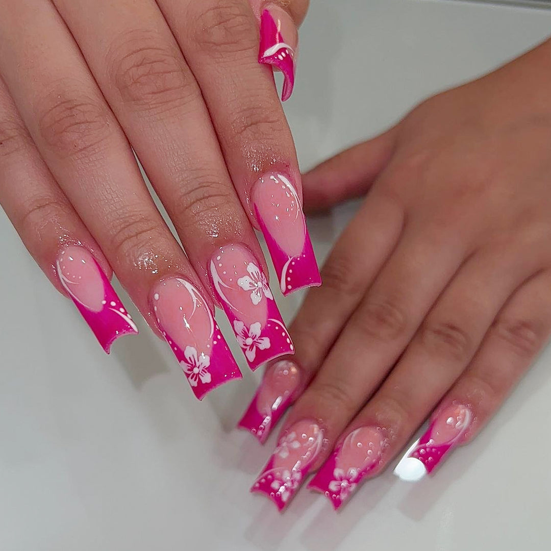 Dekorative French Tip Acryl Nagelkunst Karnz