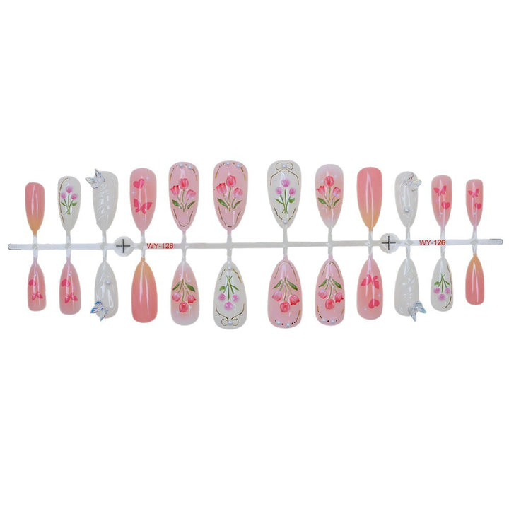 Blumenverzierte Press-On-Nagelkollektion Karnz