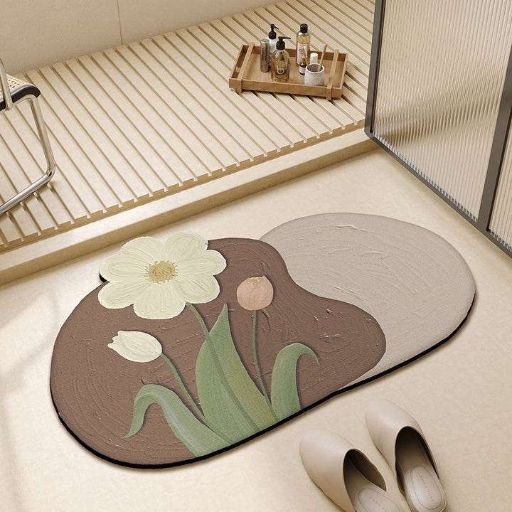 Blumemuster Badezimmermatte
