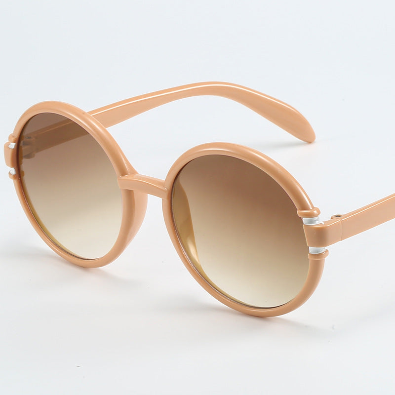 Damen runde Sonnenbrille im trendigen Leopardenmuster mit UV-Schutz Karnz