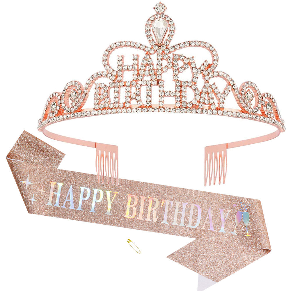 Damen Funkenkrone mit „Happy Birthday“ Schriftzug Karnz