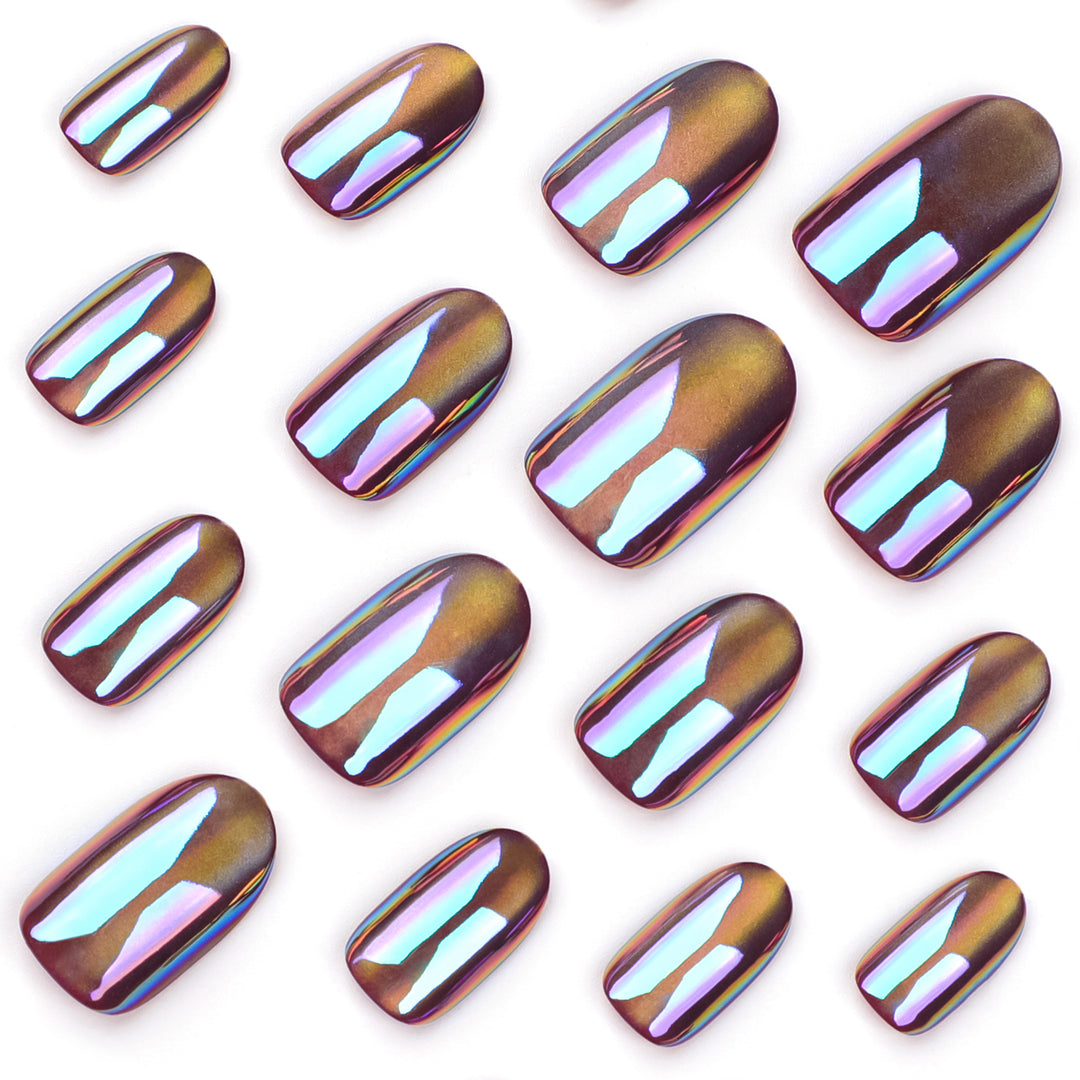 Glänzende Nagelkunst mit holografischem Effekt Karnz