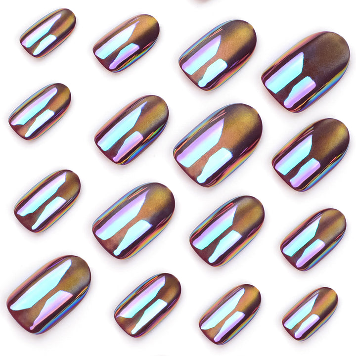 Glänzende Nagelkunst mit holografischem Effekt Karnz