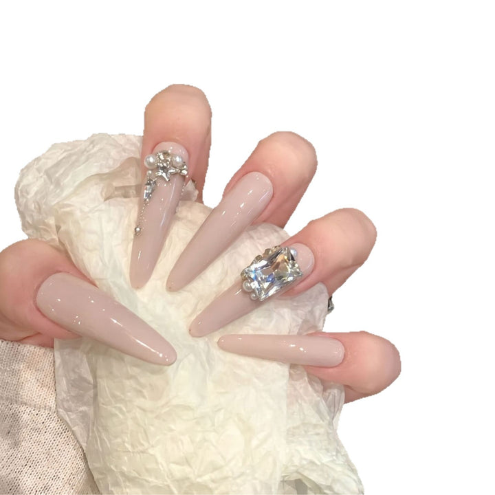 Rhinestone-beschichtetes Stiletto-Nagelkunst-Set Karnz