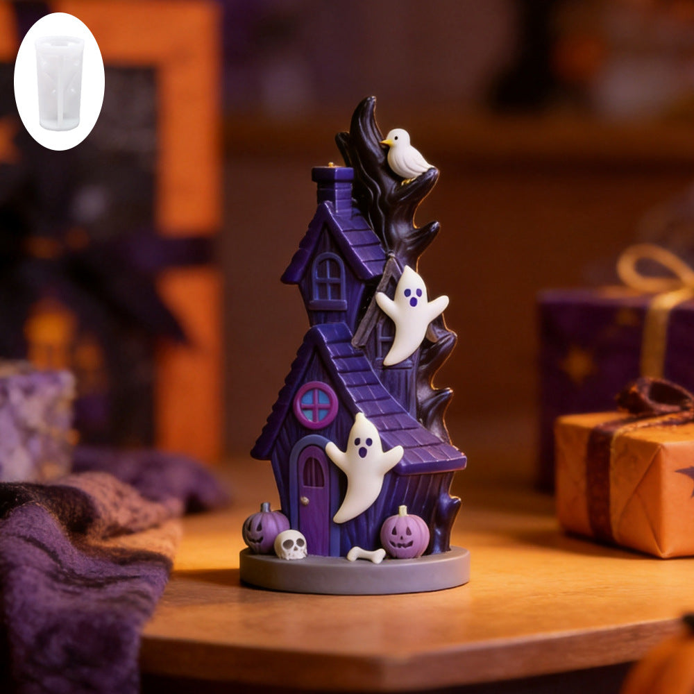 Silikon-Gießform für detaillierte Resin-Halloween-Miniaturhaus- und Figurenformen