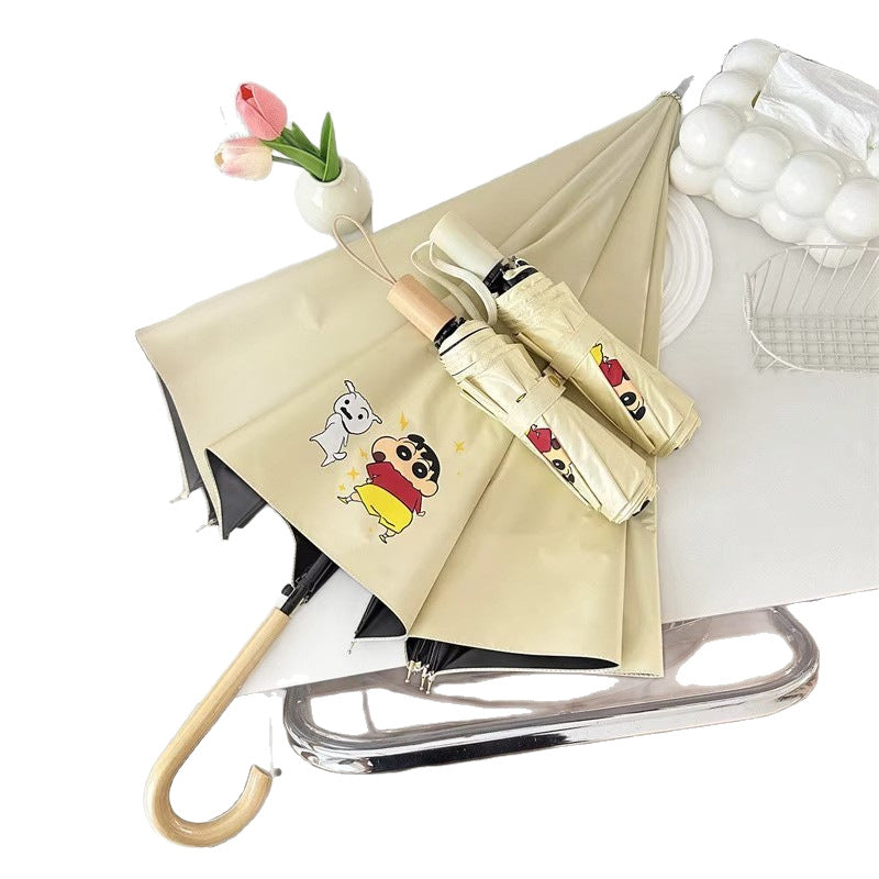 Damen Faltregenschirm mit kreativem Charakterdesign Karnz