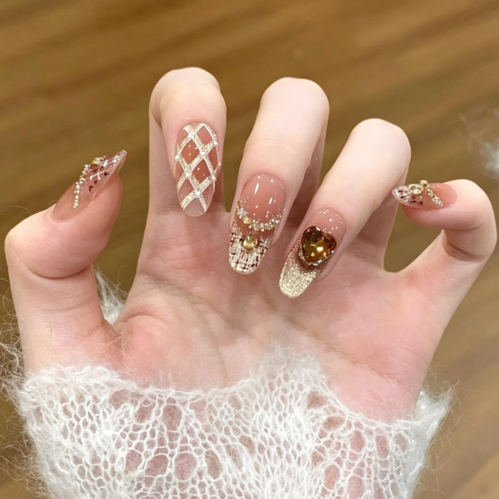 Glitzerndes Press-On Nagelset Karnz