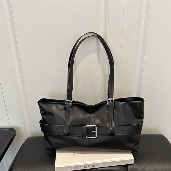 Schlanker strukturierter Leder-Tote