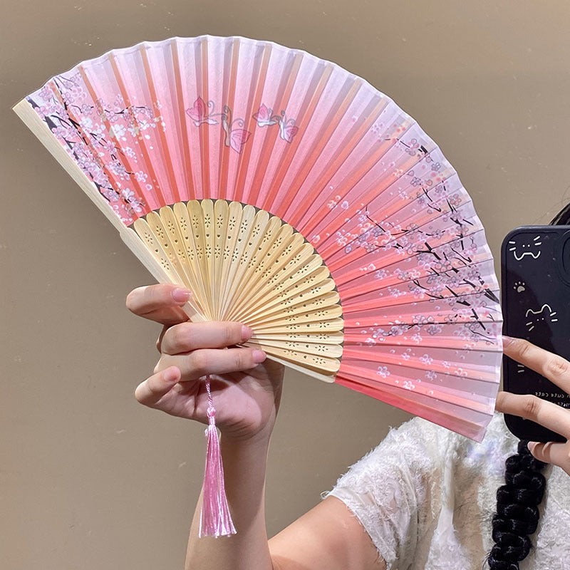 Handgefertigter Fächer mit Elegantem Blütenmuster Karnz