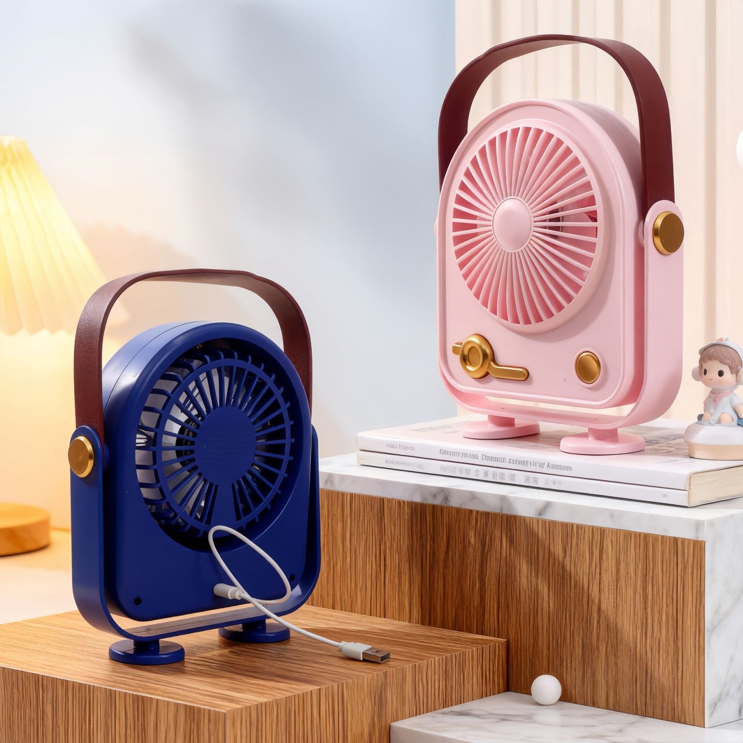 Damen Tragbarer Retro Ventilator Karnz