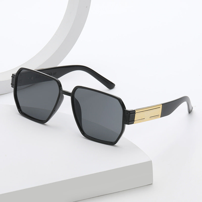 Damen moderne Oversized-Sonnenbrille mit asymmetrischem Rahmen Karnz
