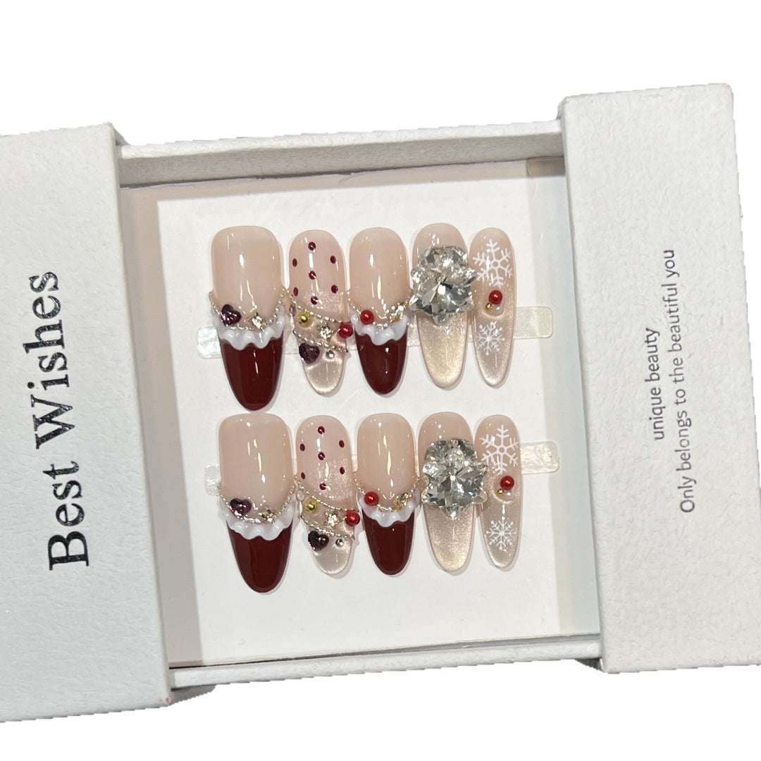 Festliches Gourmet Press-On Nagelkunst Set
