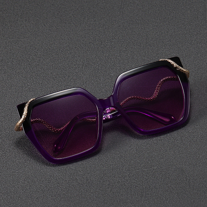 Luxuriöse Übergroße Sechseckige Sonnenbrille