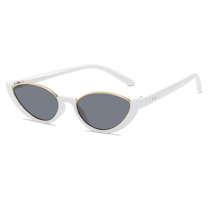 Retro-inspirierte klare Rahmen Cat Eye Sonnenbrille Karnz