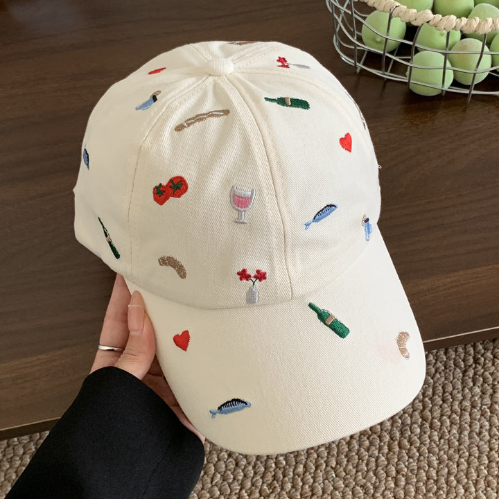 Blumengestickte Baseballmütze