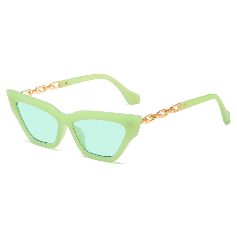 Damen edgy Katzenaugen-Sonnenbrille mit goldenen Details Karnz