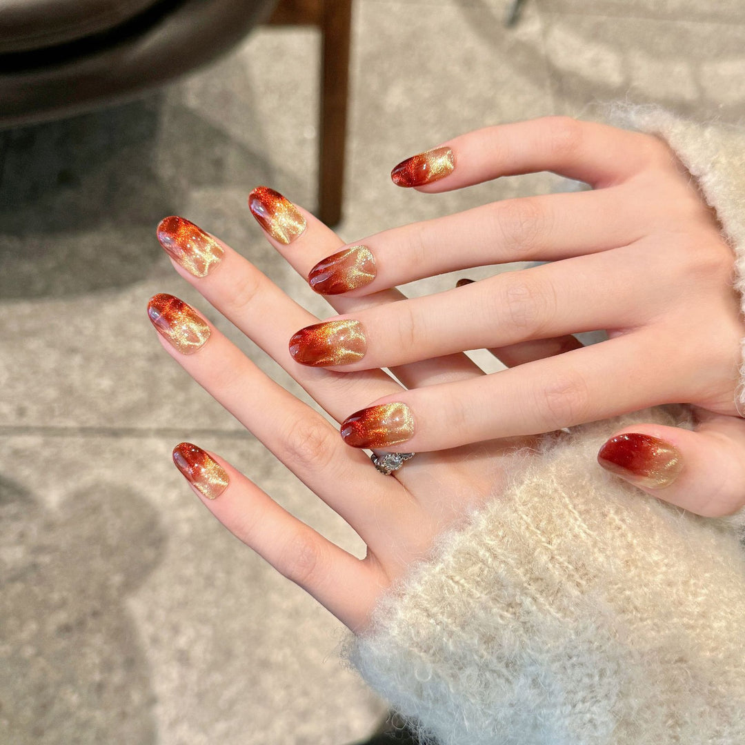 Künstlerisches Glitzerndes Press-On-Nagelset