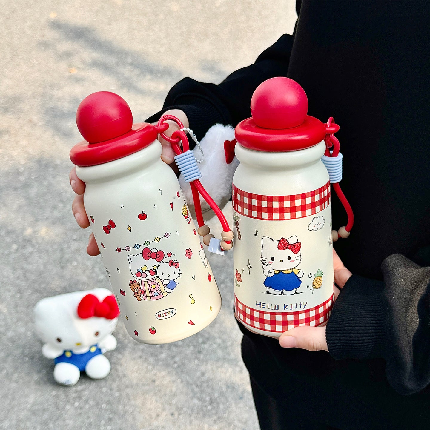 Damen Kreative Trinkflasche mit niedlichem Anhänger Karnz