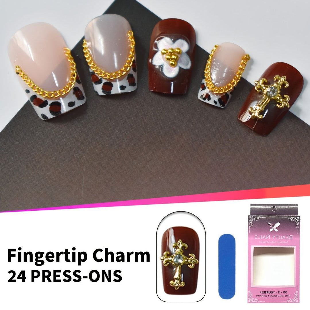 Dekorativer Press-On Nagelset Karnz