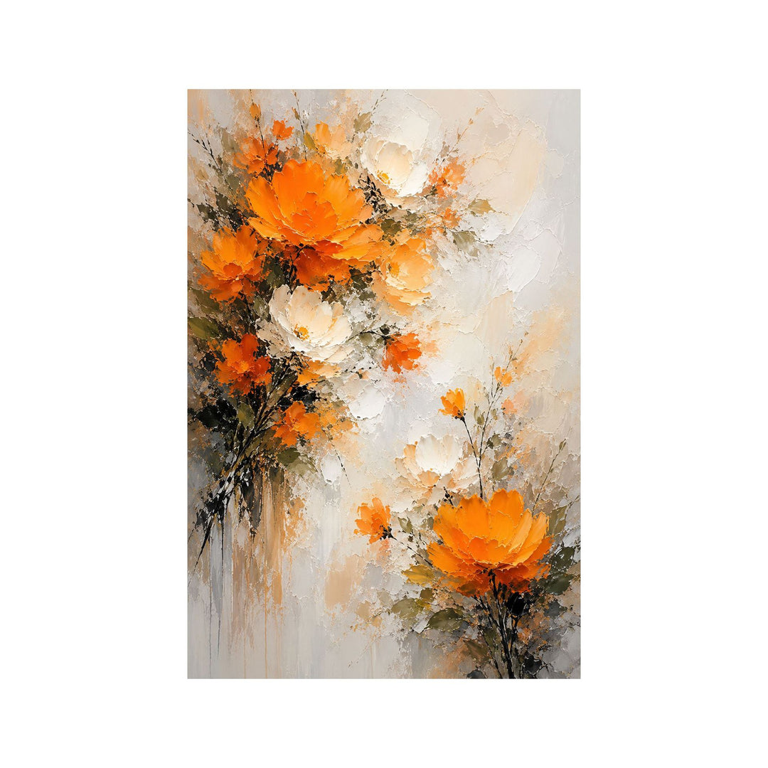 Texturiertes florales Ölgemälde auf Leinwand Kunst